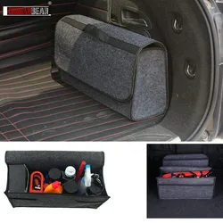 Bolsa de viaje de almacenamiento para coche, organizador de maletero de coche de fieltro de lana suave, caja de almacenamiento ignífuga, herramienta de manta de paquete de almacenamiento