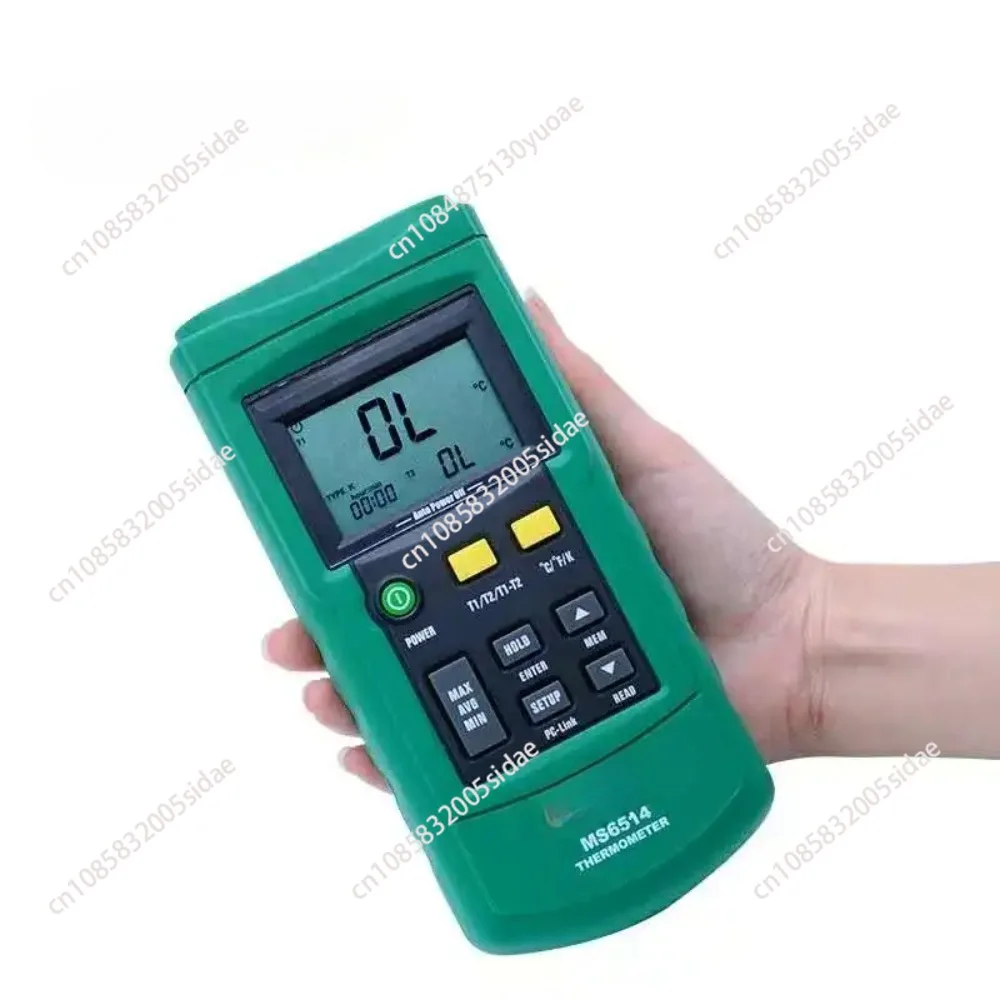 MS6514 Digital Thermometer Data Logger Dual Channel Temperature Tester USB Interface 1000 Sets Data KJTERSN Thermocouple