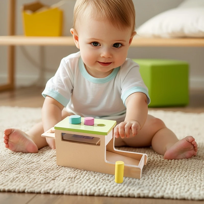 Juguete Montessori para bebés, caja de Macaron de madera, juego de rompecabezas para bebés, juguete deportivo fino para dedos, Color y forma sensorial de juguete, regalo para bebés