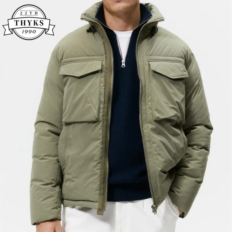 

Multiple Pockets Cotton Mens Jackets Thicken Warm Solid Windproof Waterproof Outwear Casual Fashion Outdoor Military Male Parkas