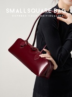 Women Baguette Bag Luxury Design Korean Style Cow Leather Shoulder Bag Ladies Large Capacity Cowhide Underarm Bag