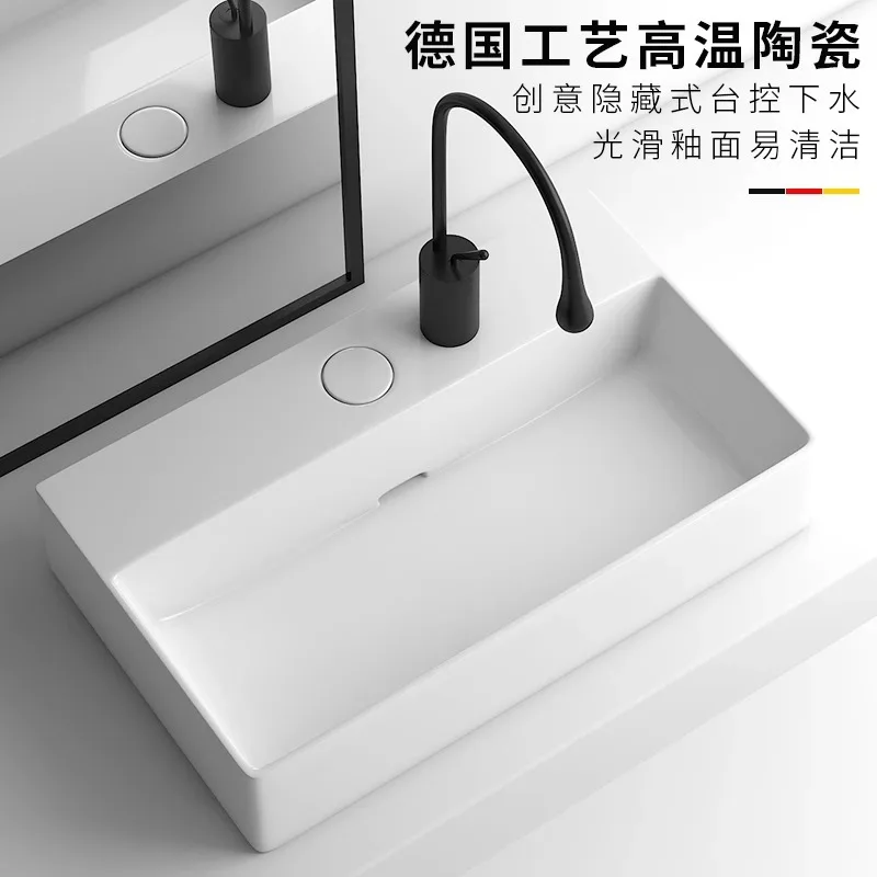 

Керамическая настольная раковина Тайвань, умывальник с управлением, скрытая раковина для стиральной машины, задний дренажный балкон