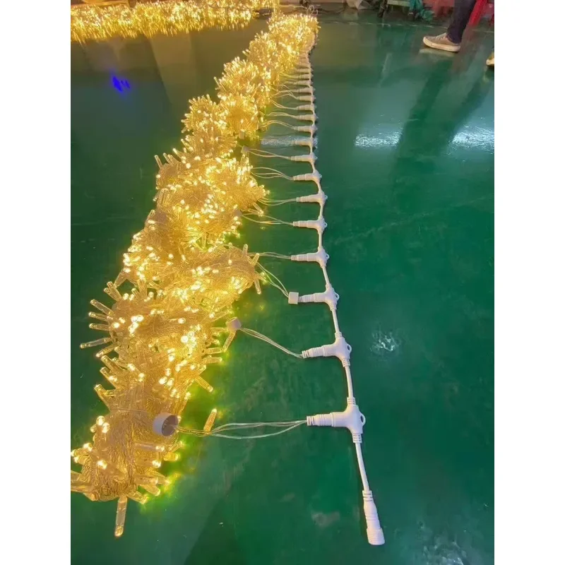 Waterproof LED Curtain String Lights for Outdoor Christmas Wedding Party Decoration Customizable Background Holiday Lighting