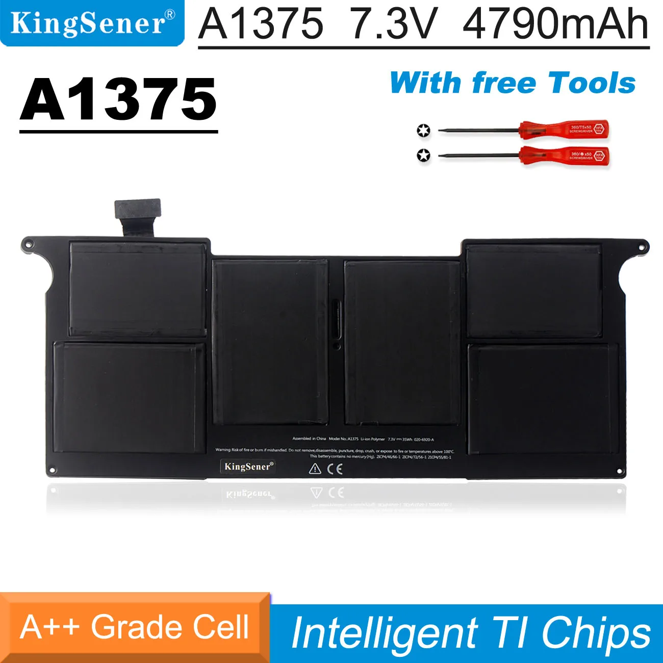 KingSener-batería A1375 para ordenador portátil, accesorio para Apple MacBook Air 11 "A1370 MC506 MC505 MC506LL/A MC505LL/A 202-6920-A 2010, 7,3 V 35WH