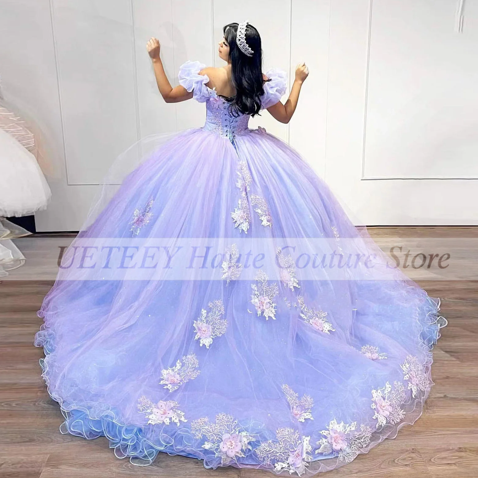 แสงสีม่วง Quinceanera ชุด2022สำหรับหวาน16สาว Appliques เจ้าหญิงชุด Vestidos De Quinceaneras Custom Made