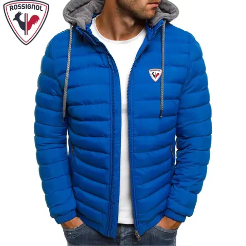ROSSIGMOL Autumn and Winter Men's Coral Reef Logo Printed Cotton Quilted Jacket Multi-functional Zip-up Coat