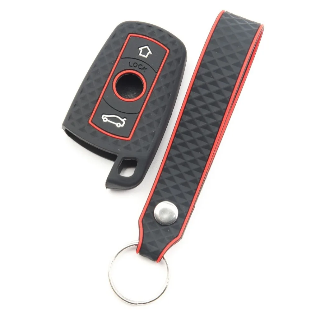 3 Button Silicone for BMW E60 E61 E70 E81 E87 E90 E91 E92 X1 X5 X3 1 3 5 6 Series Z4 Car Remote Key Case Cover Shell Accessories