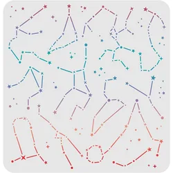 Constellation Drawing Painting Stencils Templates (11.8x11.8 inch) Plastic Square Reusable Stencils for Painting on Wood, Tile