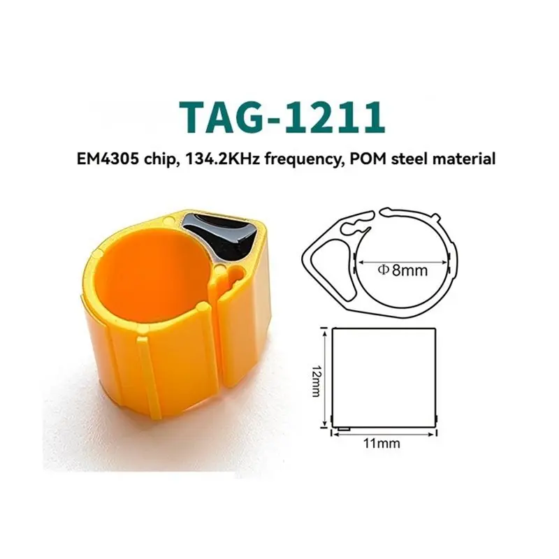 B14C Animal Management EM4305 RFID Animal Foot Ring 134.2Khz 512Bit FDX-B Format 10PCS For Pigeon Chickens Ducks Tracking - view 5