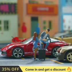 Kicarmod 1/64 Scale Model Figurine Car charging pile and boy Figure in Scale Diecast Model Car Scene Model