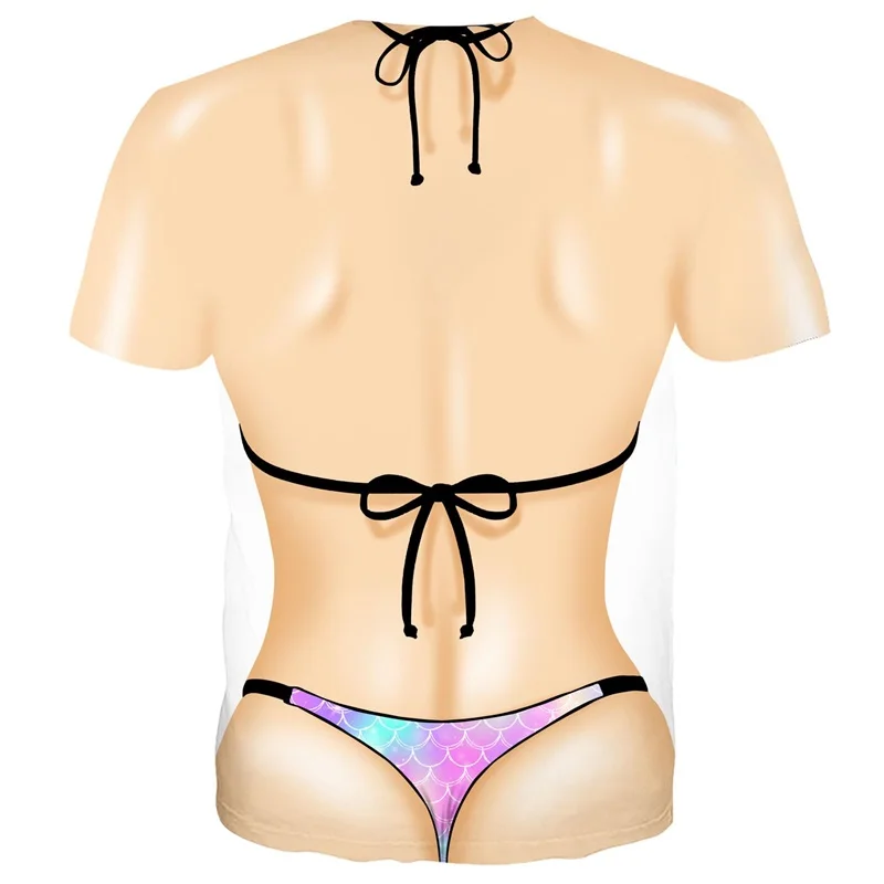 Lustiges, sexy 3D-gedrucktes Bikini-Y2K-T-Shirt für Männer und Frauen, Hip-Hop-Streetwear, lässige Outdoor-Kleidung, kreatives Sommer-Kurzarm-Oberteil – Detail 7