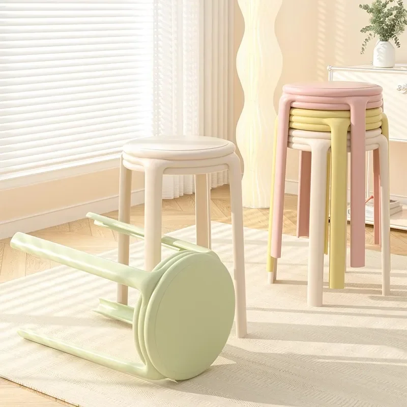 Taburete pequeño de comedor, taburetes individuales modernos para dormitorio, muebles de cocina baratos, silla de almacenamiento, Taburete cuadrado, auxiliar redondo, 6 uds.