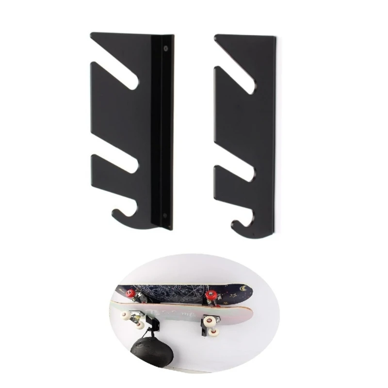 Convenient Skateboard Wall Bracket Double Skateboard Display Stand Secure Skateboard Wall Rack Bracket Storage Dropship