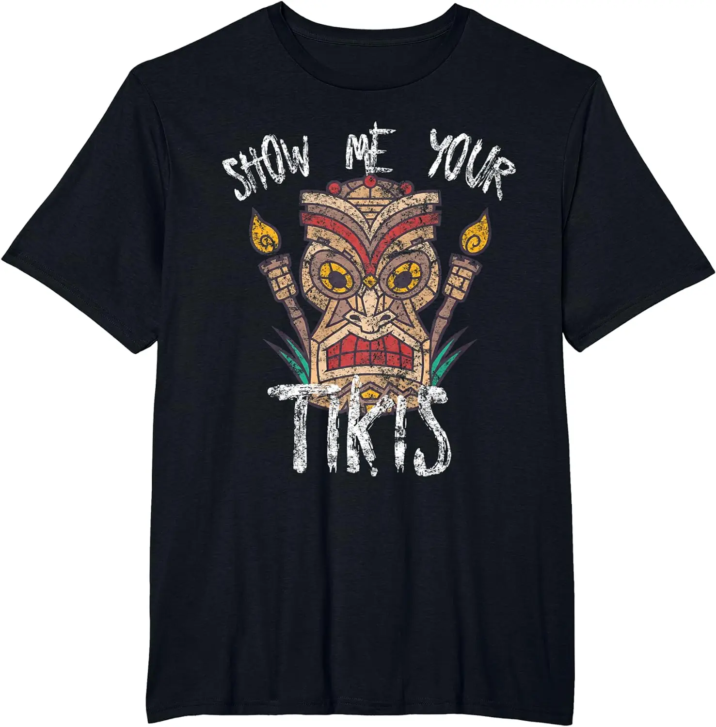 Funny Angry Tiki Hawaiian T-Shirt Show Me Your Tikis Women Men Clothing Custom Printed Streetwear Graphic T Shirts Harajuku