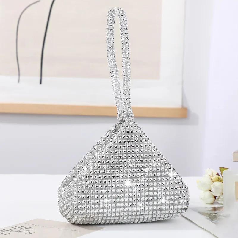 Ladies Fashion Evening Bag Handmade Diamond-Encrusted Women's Sequined Wristlets Purses And Bags Girls High Quality Day Clutches