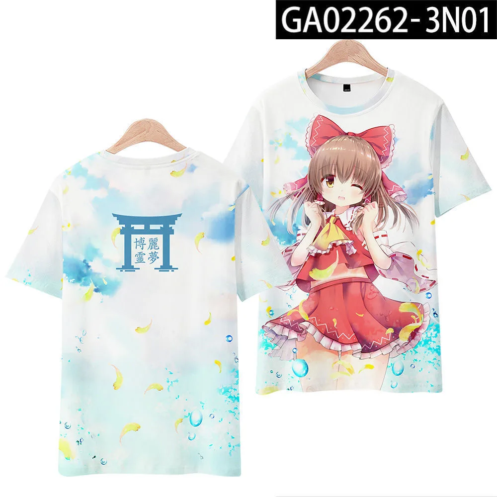 ¡Nuevo! TouHou Project Camiseta con estampado 3D, camiseta de manga corta con cuello redondo, ropa de calle Popular de Anime japonés, talla grande, moda de verano