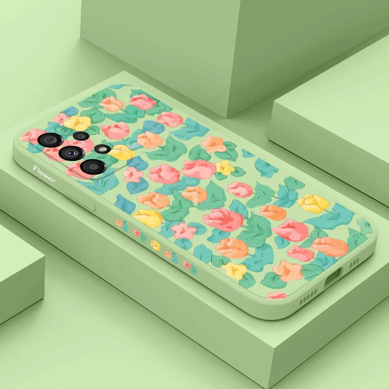 Scattered Flowers Case For Samsung Galaxy A73 A53 A33 A23 A13 A03 A72 A52 A52S A32 A22 A12 A02 A02S A71 A51 A31 A21S 4G 5G Cover