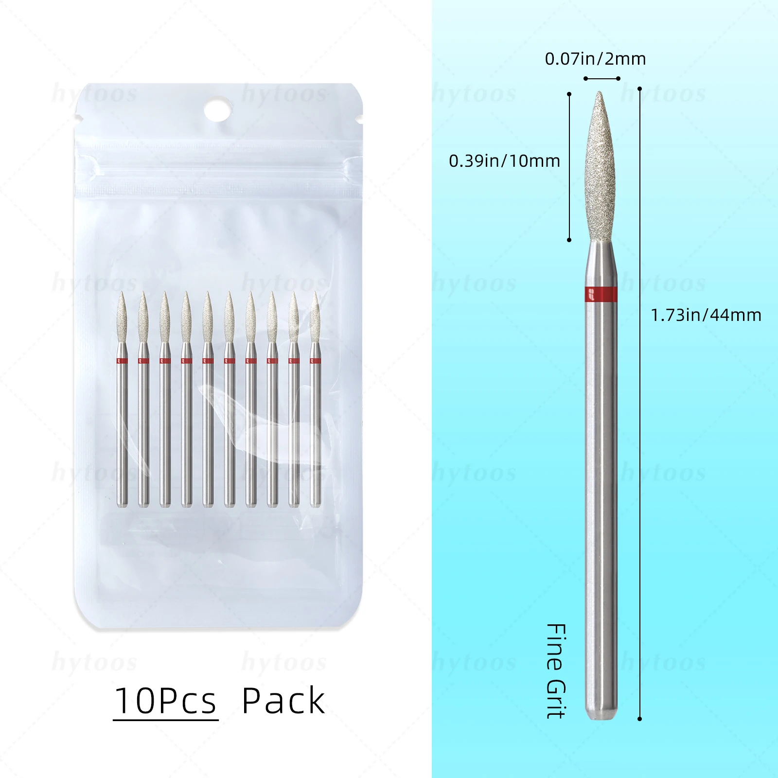 HYTOOS 10 ピース/パックダイヤモンドネイルドリルビットプロロシアキューティクルクリーンビット爪角質キューティクルクリーナー前処理ツール