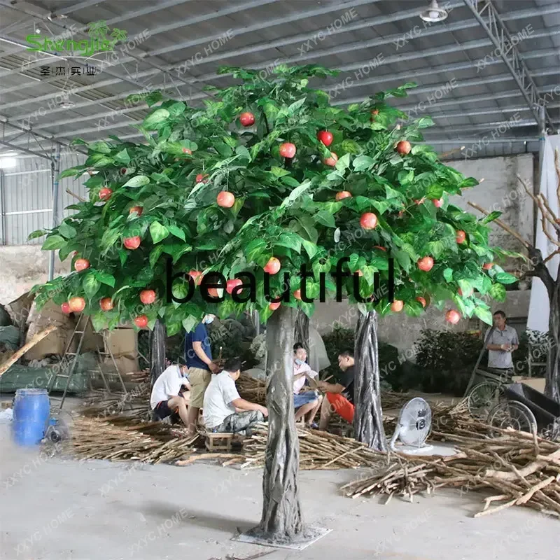 B73 Simulation apple tree with fruit, characteristic interior decoration wishing tree, shooting props, plant simulation big tree