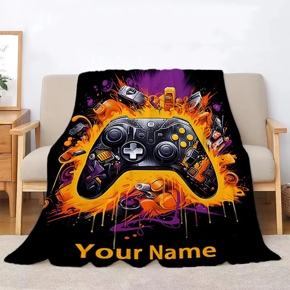 Soft & Cozy Gamer Controller Flannel Throw Blanket - Versatile for Couch, Bed, Office, Camping - Perfect Holiday Gift & Decor