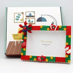 1Pcs Christmas Photo Frame Buildings Blocks DIY Picture Frame For Home Decoration Family Activity Gift Blocks Photo Frame