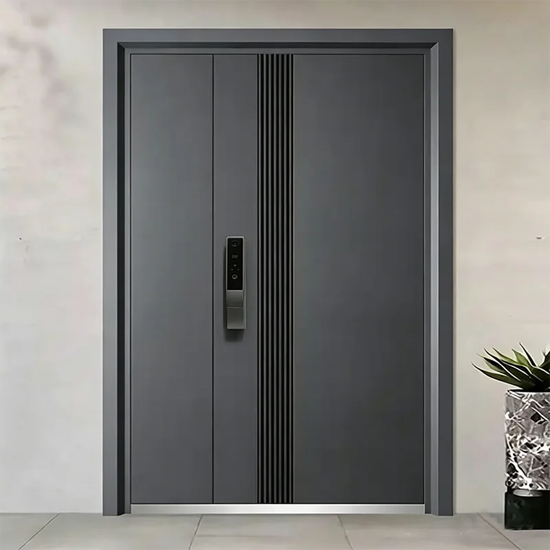 Minimalist Design Apartment Security Door Long Lasting and Durable Aluminum Alloy Entrance Doors Noise Reduction Hinged Doors