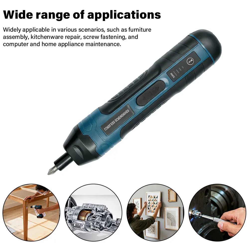 Mini Cordless Electric Screwdriver 1300mah Rechargeable Adjustment Power Drill Multi-function Disassembly Torque Repair Tools