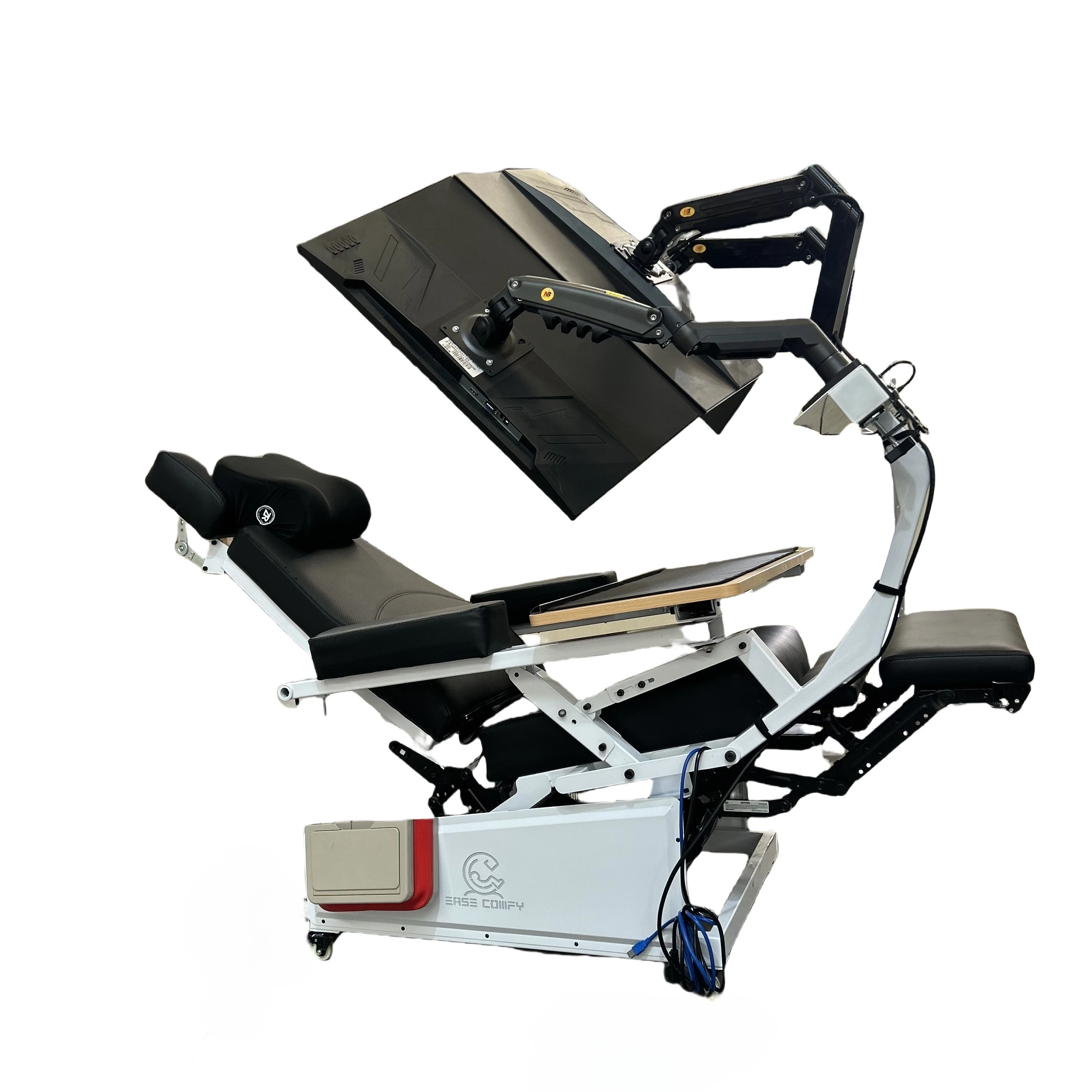 EASE TRIO 3 Recline Workstation Computer Cockpit for up to 3 Monitors  zero g Chair Heat Cool Massage Seat EASE COMFY