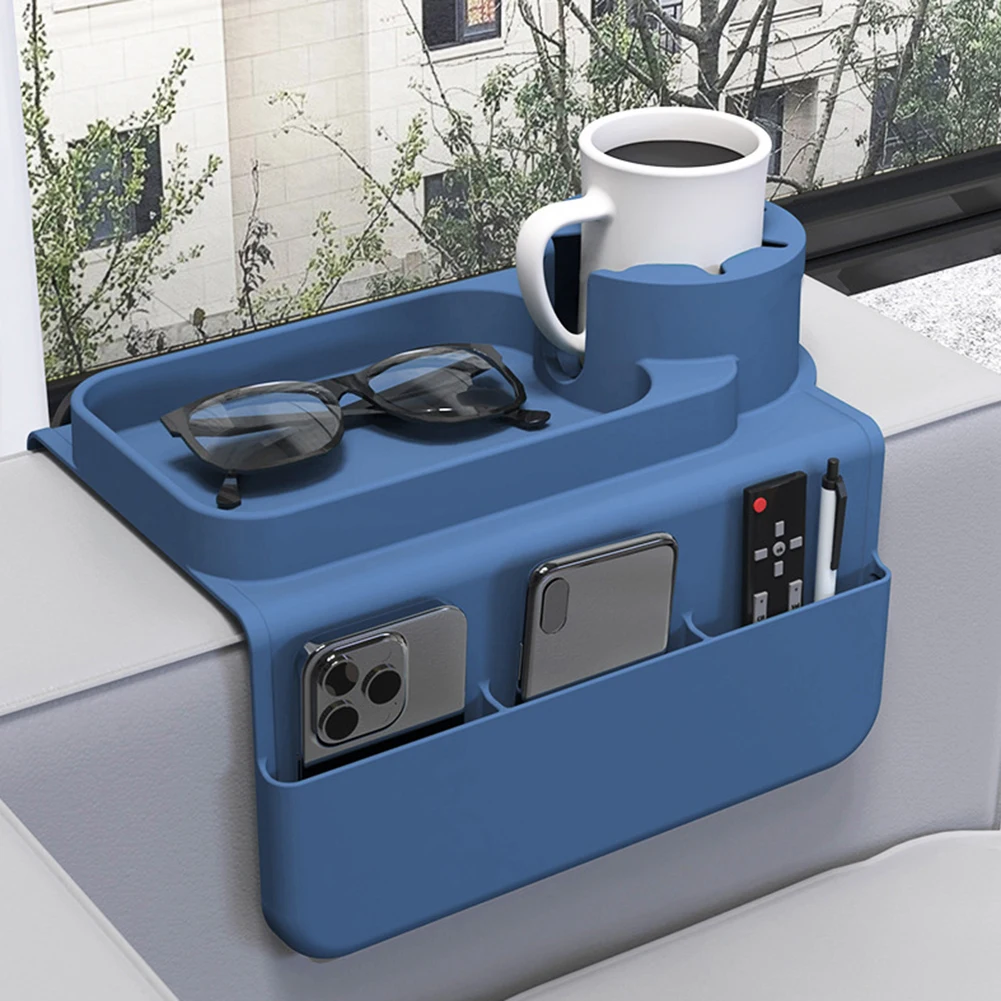 

Silicone Couch Cup Holder with Side Pockets Sofa Armrest Storage Tray Arm Chair Couch Remote Control Organizer Holder