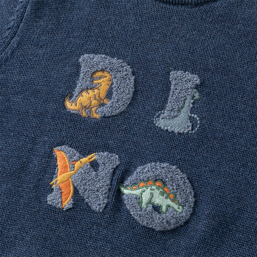 ديف بيلا الأطفال سترة الخريف الشتاء الأولاد موضة نصف عالية طوق محبوك القمم الاطفال القطن الخالص البلوز DB4254268 #5