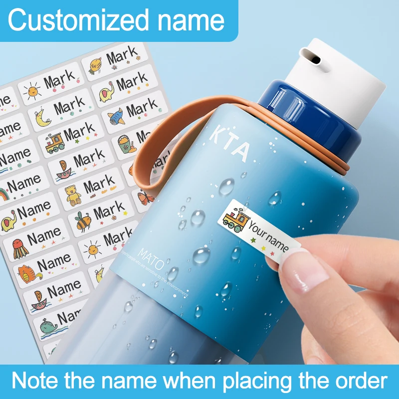 

Customizable Name Stickers for Drinkware & Children's Stationery - Waterproof Personalized Labels with Eco-Friendly Adhesive