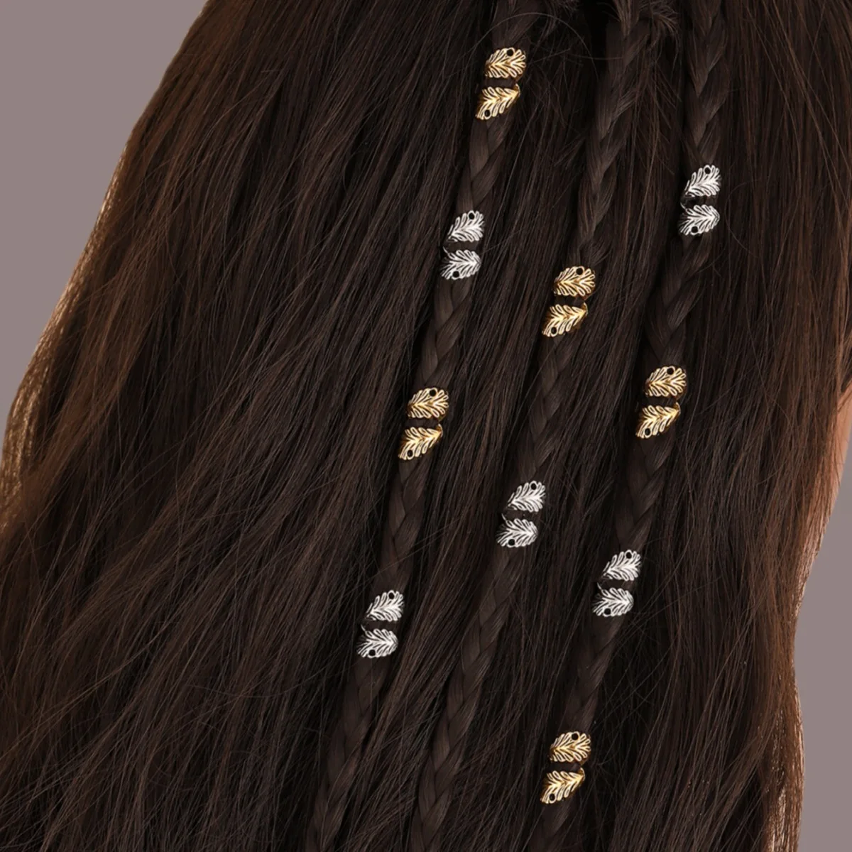 36pcs Star Decor Hair Ring Accessories ,Beads Hair Braid Rings Clips Dread Locks Hair Braiding Metal Cuffs Decoration