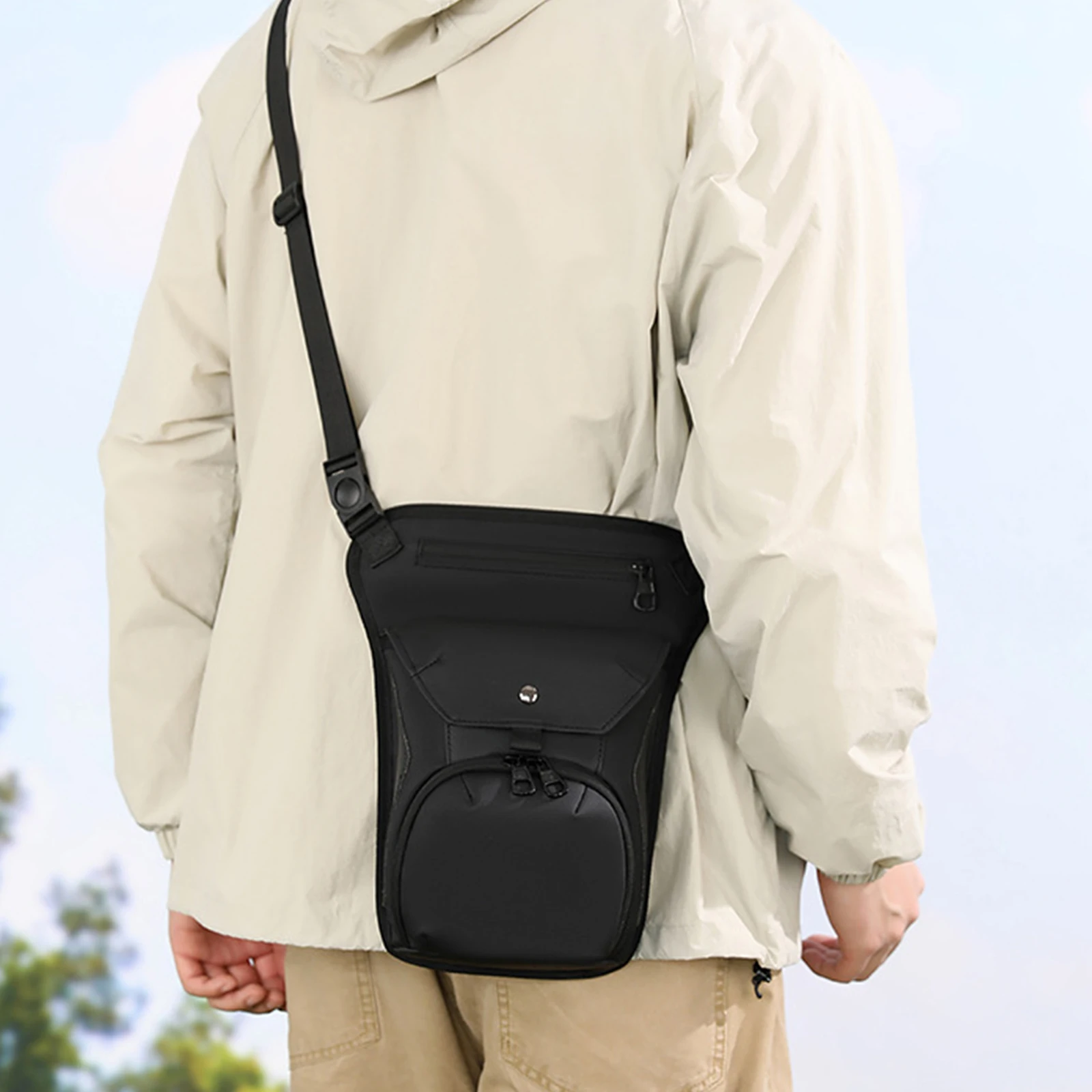 

Multifunctional Crossbody Bag Splashproof Trendy Cycling Leg Bags Adjustable Strap Casual Hiking Shoulder Bag For Men & Women