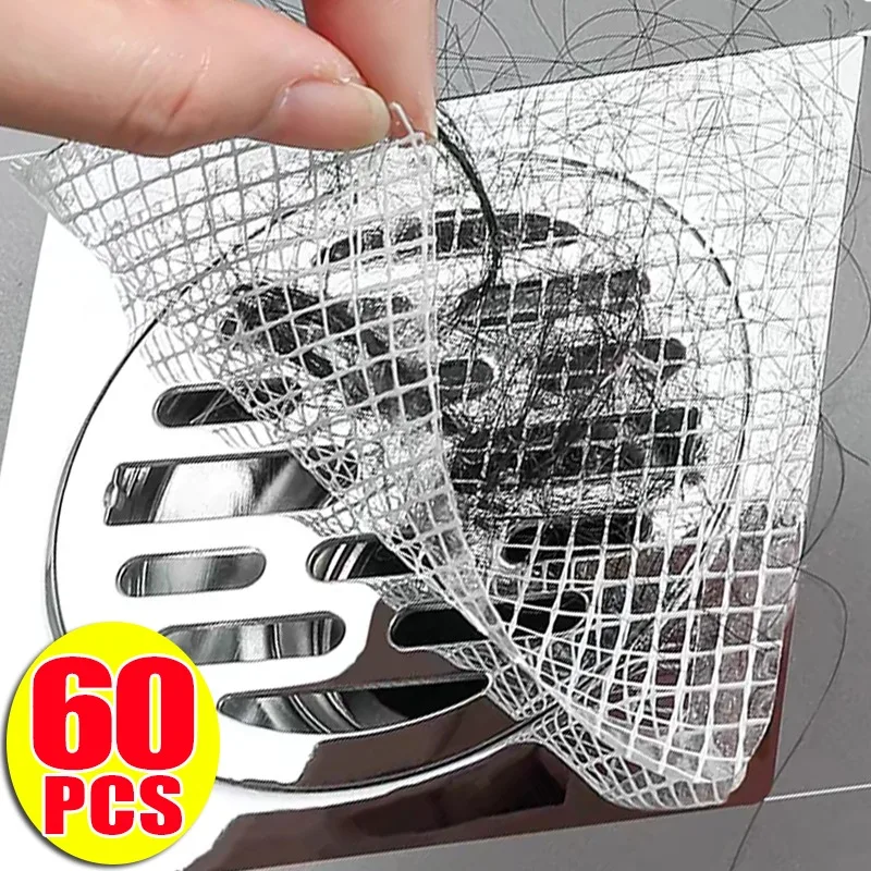 Disposable Mesh Floor Drain Stickers Anti-blocking Filter Floor Drain Sticker Hair Catcher Stopper Bathroom Shower Sink Covers