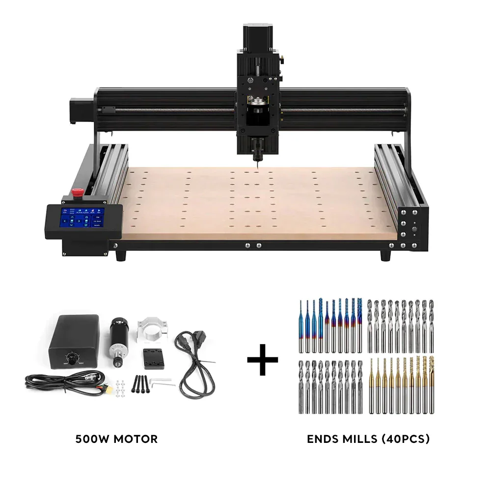 TwoTrees-Fresadora CNC, Todo O Quadro De Alumínio, Gravador A Laser, CNC Router para MDF, PVC, Epóxi, Madeira, Metal, Escultura, Corte, TTC450