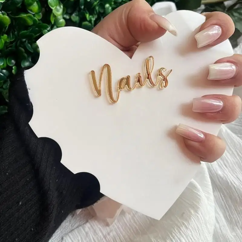 

1Pc Heart Shaped Acrylic Nail Art Photo Prop 18x16cm Social Media Nail Art Picture Prop DIY Manicure Tool Gift For Nail Artist