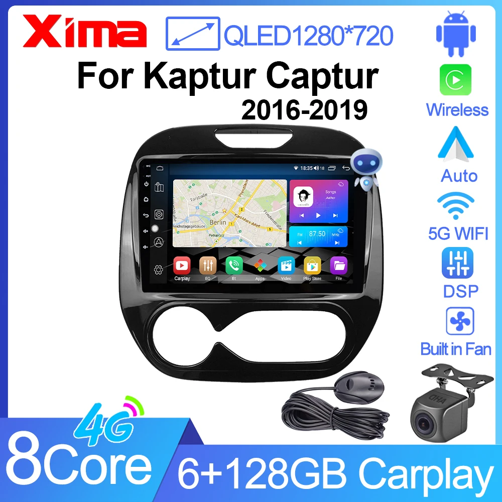 XIMA XV6Pro 2Din Carplay Stereo For Renault Kaptur Captur 2016-2019 Car Radio Multimedia Player Android Auto 2 Din Navigatio GPS