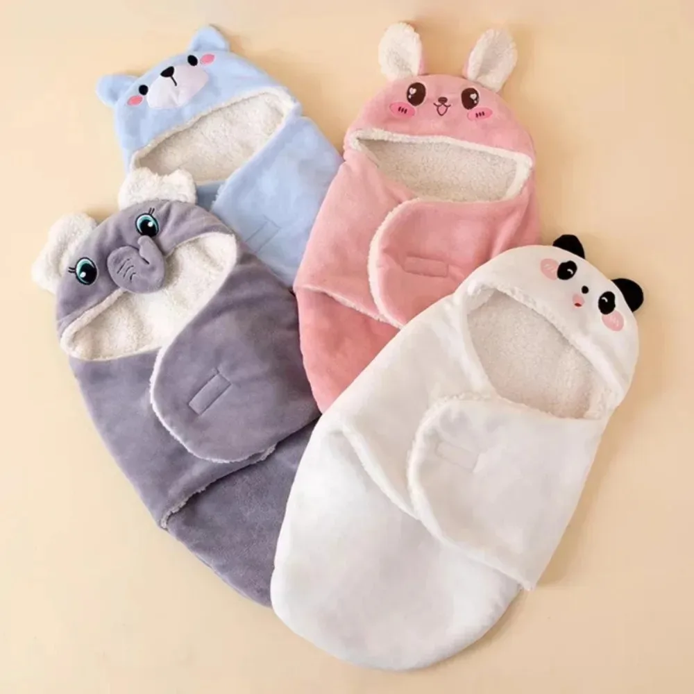 Baby Kids Swaddle Blanket Newborn Wrap Carry Cartoon Autumn Winter Delivery Room Cotton Warm Nursery Bedding Quilt Sleeping Bags