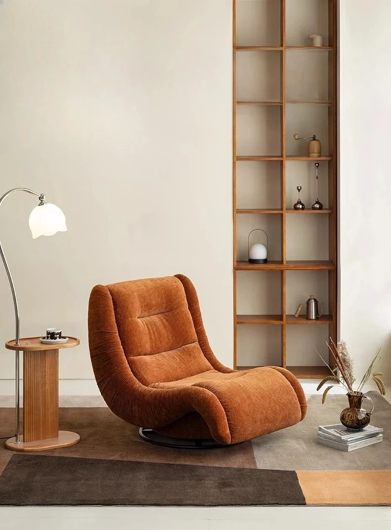 A Reclining chair Lazy sofa can lie down and sleep Living room Balcony Home leisure Single fabric