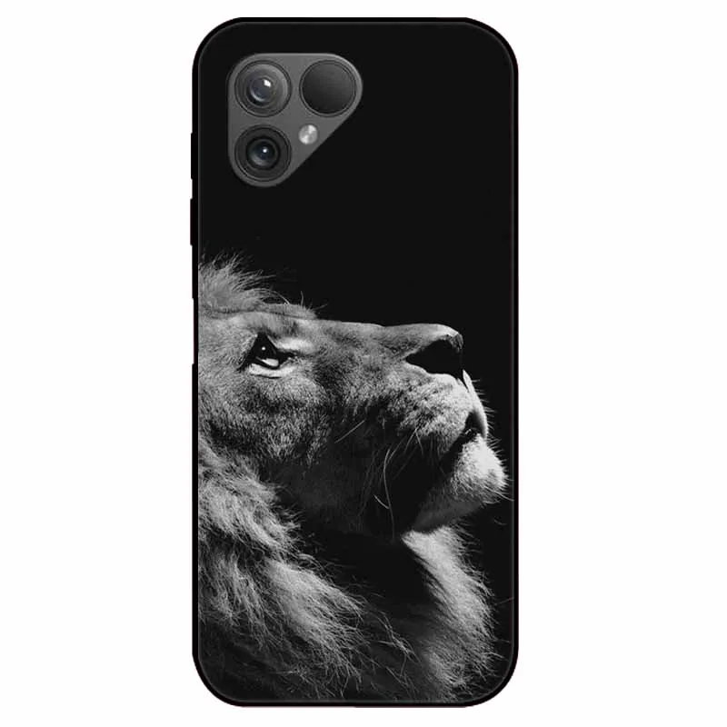 For Fairphone 5 5G Case Silicone Cat Lion Luxury Soft Back Cover for Fairphone Smartphones 5 Fairphone5 Shockproof Black Shells