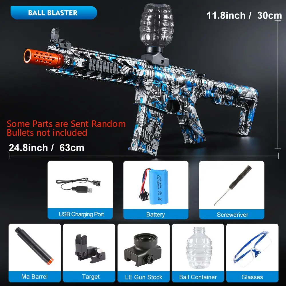 M416 ปืนของเล่น Blaster ลูกบอลไฟฟ้า - ของเล่นกลางแจ้งอัตโนมัติความเร็วสูงแบบชาร์จไฟได้สําหรับกิจกรรมครอบครัวทีม (ไม่รวมกระสุน)