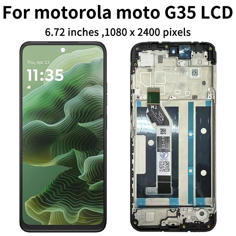 Ekran 6.72' do Motorola Moto G35 LCD + Zespół Digitizera z Ekranem Dotykowym, Zamiennik do Moto G35 XT2433-4 LCD — zdjęcie produktu 3