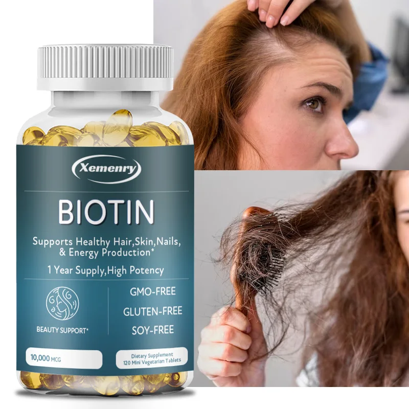 Biotin Capsules with Vitamin B7 for Beautiful Hair, Nails and More - Supports Energy Production and Health