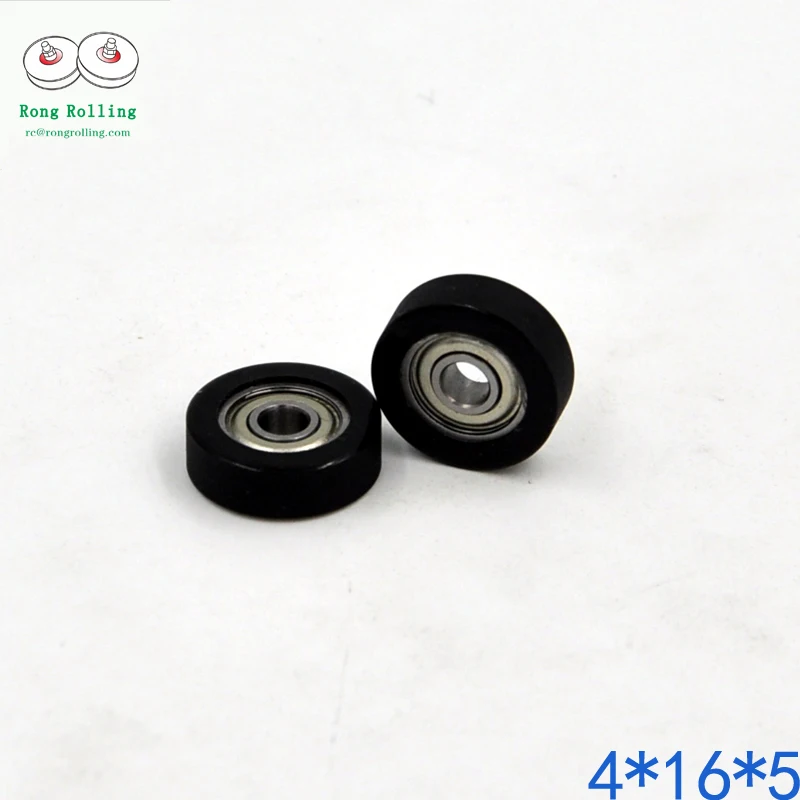 Polyurethane PU Coated Plastic Bearing bore 4mm,roller thickness 4-5mm,wheel diameter 11-18mm.Flat Equipment Roller, Flat Wheel