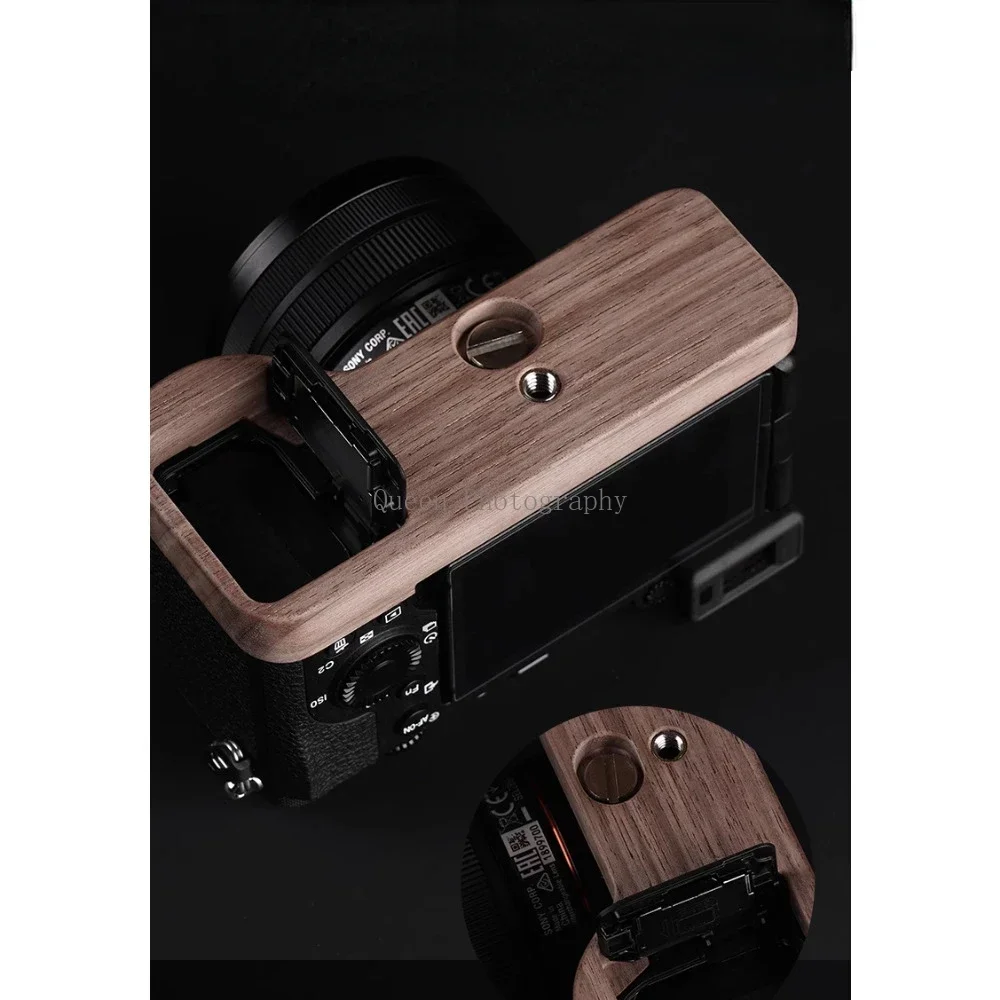 Imagem -05 - Punho Base de Madeira para Sony A7r3 A7r3a A7m3 a9 Arca Swiss Ebony Walnut Câmera Plate Quick Release Clamp Tripod