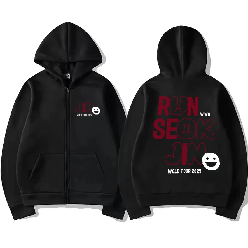 جين Runseokjin جولة حول العالم 2025 هوديي الرجال النساء جديد خمر معطف الصوف عادية زمم سترة الخريف الشتاء بلوزات المتضخم