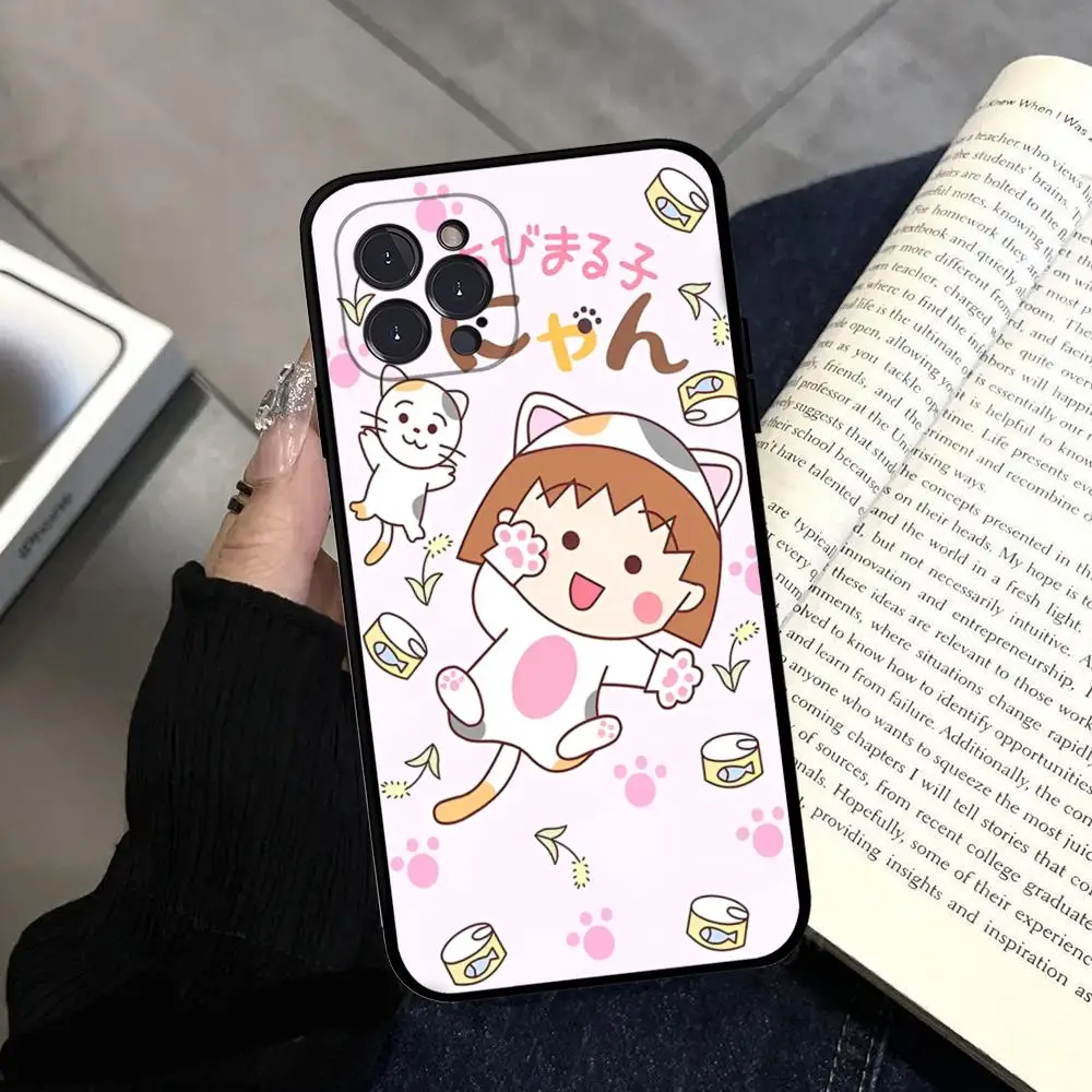 Catoon Chibi Maruko Chan Phone Case Silicone Soft for iphone 15 14 13 12 11 Pro Mini XS MAX 8 7 6 Plus X XS XR Cover