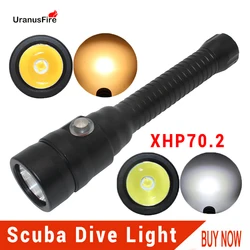 4000 Lumens XHP70.2 LED Diving Flashlight Waterproof Underwater 100M Scuba Dive Light Torch 18650 Tactical XHP70 .2 Flashlight