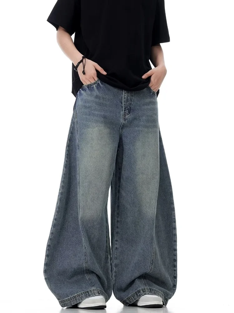 New Baggy Jeans Blue Vintage Blue Jeans Women High Waist Grunge Y2k 90s Streetwear Baggy Casual Straight Washed Denim Trouser
