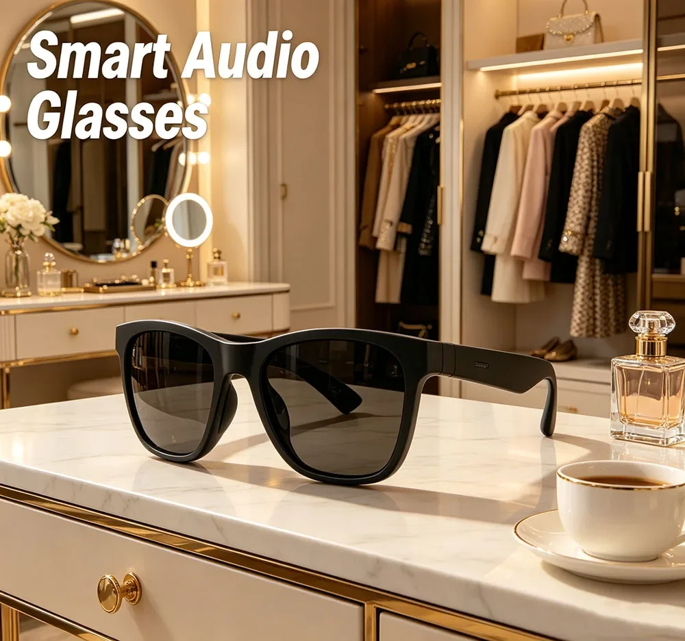 

Classic Unisex AI Smart Glasses Intelligent Voice Assistant Touch Photography Premium Wireless Bluetooth Headphone